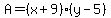 A=%28x%2B9%29%28y-5%29
