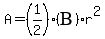 A=+%281%2F2%29%2A%28BETA%29r%5E2