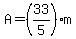 A=+%2833%2F5%29m