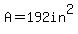 A=+192in%5E2