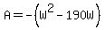 A=-%28W%5E2-190W%29