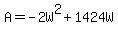A=-2W%5E2%2B1424W