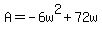 A=-6w%5E2%2B72w