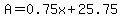 A=0.75x%2B25.75