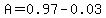 A=0.97-0.03