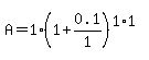 A=1%281%2B0.1%2F1%29%5E%281%2A1%29