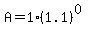 A=1%281.1%29%5E%280%29