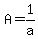 A=1%2Fa