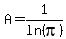 A=1%2Fln%28pi%29