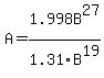 A=1.998B%5E27%2F1.31B%5E19