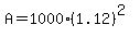 A=1000%281.12%29%5E%282%29