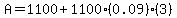 A=1100%2B1100%280.09%29%283%29