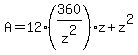 A=12%28360%2Fz%5E2%29z%2Bz%5E2