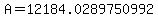 A=12184.0289750992