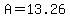 A=13.26