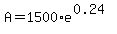 A=1500%2Ae%5E%280.24%29