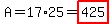 A=17%2A25=highlight%28425%29