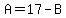 A=17-B