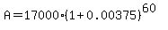 A=17000%281%2B0.00375%29%5E%2860%29