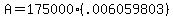 A=175000%28.006059803%29