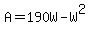 A=190W-W%5E2