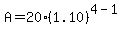 A=20%2A%281.10%29%5E%284-1%29