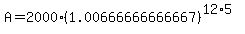 A=2000%281.00666666666667%29%5E%2812%2A5%29