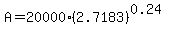 A=20000%282.7183%29%5E%280.24%29