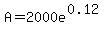 A=2000e%5E%280.12%29