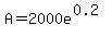 A=2000e%5E%280.2%29