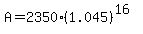 A=2350%281.045%29%5E%2816%29