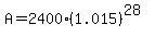 A=2400%281.015%29%5E%2828%29