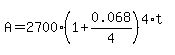 A=2700%281%2B0.068%2F4%29%5E%284%2At%29