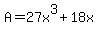 A=27x%5E3%2B18x