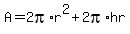 A=2pi%2Ar%5E2%2B2pi%2Ahr