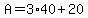 A=3%2A40%2B20