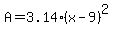A=3.14%28x-9%29%5E2