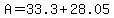A=33.3%2B28.05