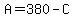 A=380-C