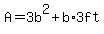 A=3b%5E2%2Bb%2A3ft