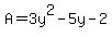 A=3y%5E2-5y-2