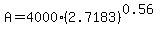 A=4000%282.7183%29%5E%28+0.56%29