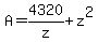 A=4320%2Fz%2Bz%5E2
