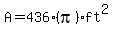 A=436%28pi%29ft%5E2