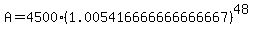 A=4500%281.005416666666666667%29%5E48
