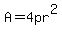 A=4pr%5E2
