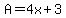 A=4x%2B3