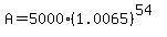 A=5000%281.0065%29%5E%2854%29