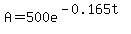 A=500e%5E%28-0.165t%29