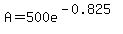 A=500e%5E%28-0.825%29